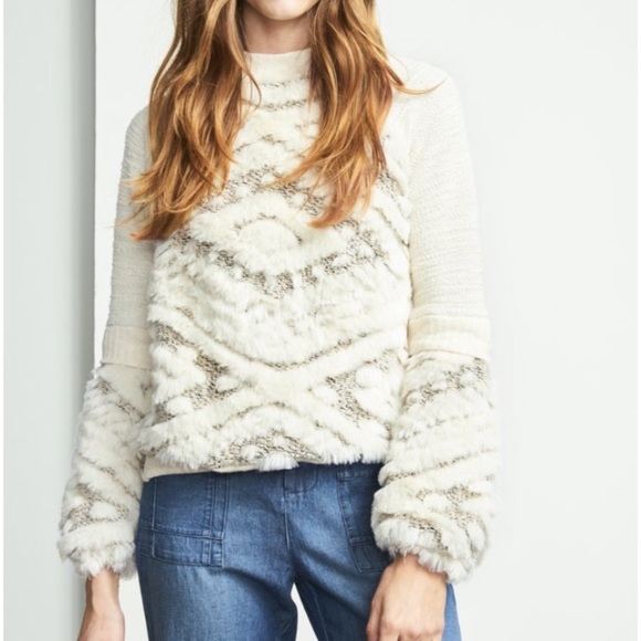 Anthropologie Sweaters - Amadi Calista Faux Fur Sweatshirt Anthropologie